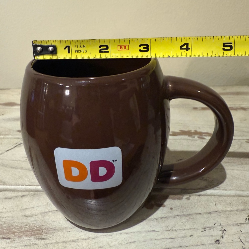 Dunkin Donuts Brown Barrel Shaped DD Logo Classic Coffee Tea Mug - Picture 8 of 8